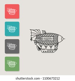 Zeppelin - vector icon. Symbol for web, infographics, print design and mobile UX/UI kit. Vector illustration, EPS10.
