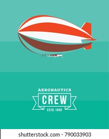 Zeppelin vector illustration. Aeronautics 