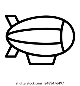 Zeppelin Vector Line Icon Design