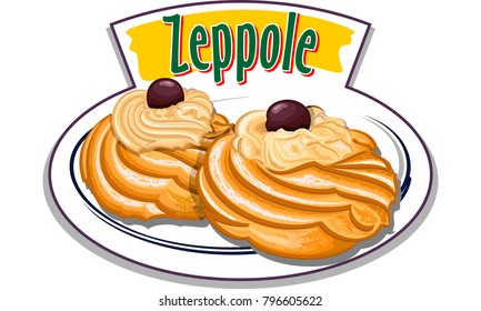 Zeppole - italian sweet - vector