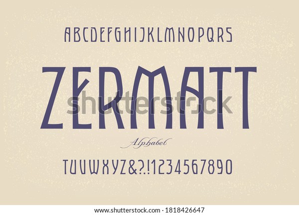 Zermatt; A minimalist and elegant\
luxury fashion alphabet with a nod to Art Nouveau type\
stylings.