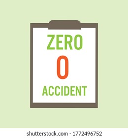 signo de accidente cero, primero seguridad, ilustrador de vector