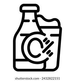 Zero alcohol ale bottle icon outline vector. Pub beverage brew. Free alcoholic malt