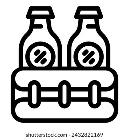 Zero alcohol brew pots icon outline vector. Brewery production bottles. Non boozy frothy beverage