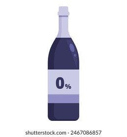 Zero alcohol champagne bottle icon cartoon vector. Non alcoholic drink. Natural sweet