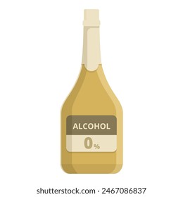 Zero alcohol drink icon cartoon vector. Wine bottle. Healthy product