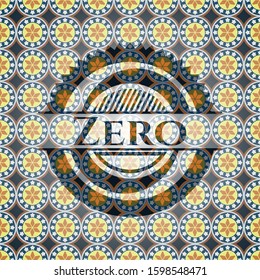 Zero arabesque emblem. arabic decoration.