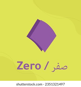 Zero arabic numbers learning. Ten digits of the arabic numerals from 0 to 9