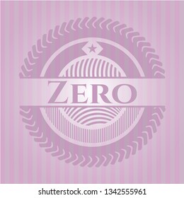 Zero badge with pink background