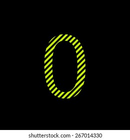 Zero. Black and bright lime poison color for design