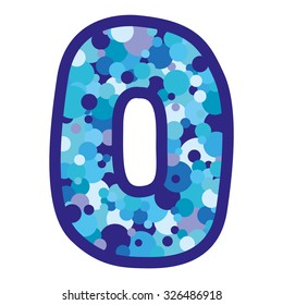 zero blue button on white background