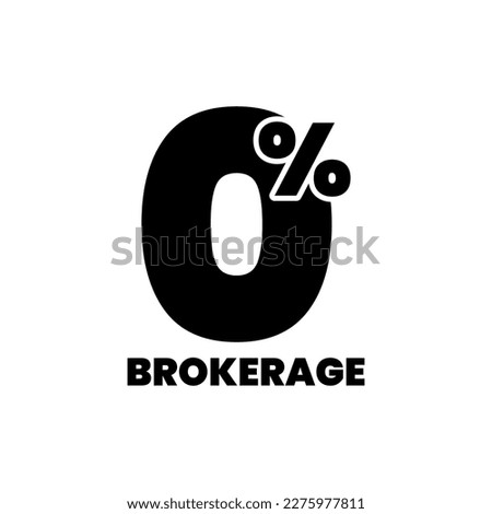 Zero Brokerage Stocks Mutual Funds Text Design Vector