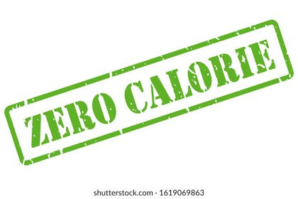 Zero calorie green imprint on white background