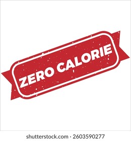 Zero Calorie round stamp icon grunge distressed style