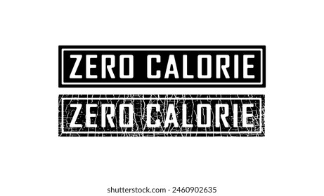  zero calorie stamp, black isolated silhouette