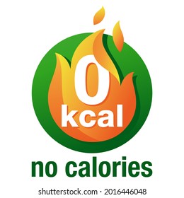 zero calories - 0 kcal, diet food - icon for labeling - zero icon with measuring tape