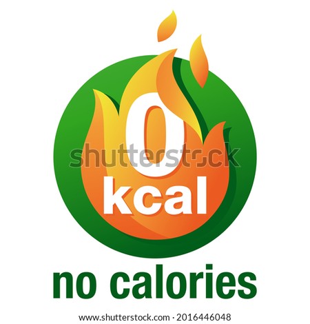 zero calories - 0 kcal, diet food - icon for labeling - zero icon with measuring tape