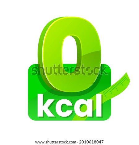 Zero Calories Foods Typography Icon Design Vector