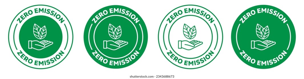 zero carbon emission icon set. reduce co2 footprint vector symbol in green color. carbon emissions reduction stamp. reduce co2 emblem. low carbon pollution logo.