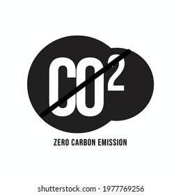 zero carbon emission vector icon, logo isolated white background
