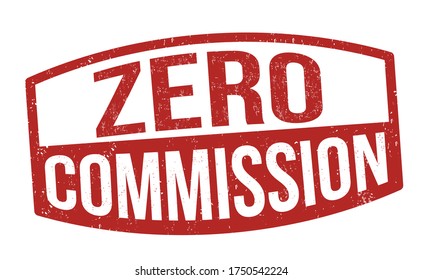 Zero commission grunge rubber stamp on white background, vector illustration