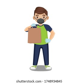 Null Kontakt Safe Delivery Cartoon Vektorgrafik.