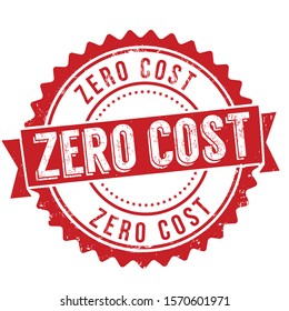 Zero cost sign or stamp on white background, vector illustration