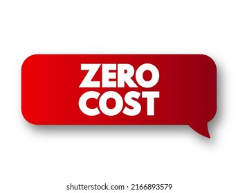 Zero Cost text message bubble, concept background