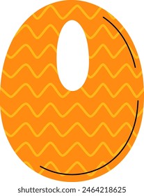 Zero Digit Cartoon Font Vector Illustration