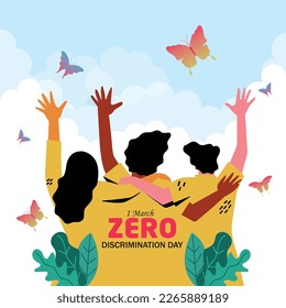 Zero Discrimination Day 1 March. Vector Stock Illustration.