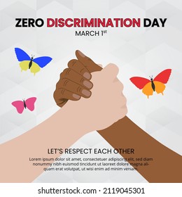 Zero discrimination day background hand hug each other