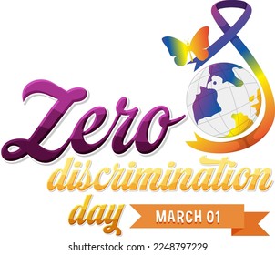 Zero discrimination day banner design illustration