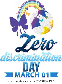 Zero discrimination day banner design illustration
