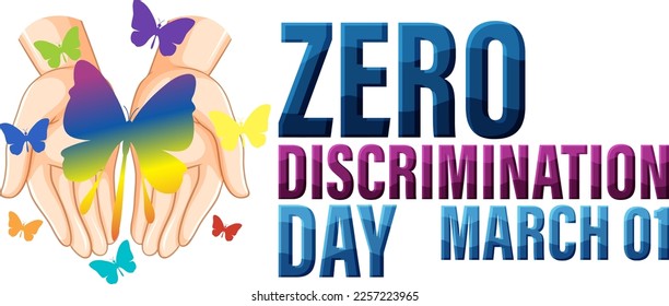 Zero discrimination day banner design illustration