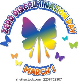 Zero discrimination day banner design illustration