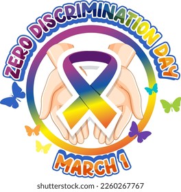 Zero discrimination day banner design illustration