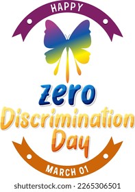 Zero discrimination day banner design illustration