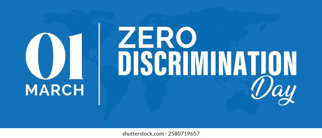 Zero Discrimination Day Banner Design Template, Vector illustration, 1st March Zero Discrimination day celebration blue banner