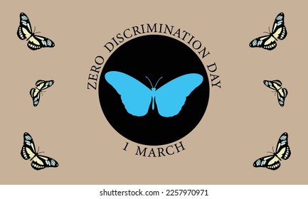 Zero discrimination day banner on sour dough color background. Vector illustration.