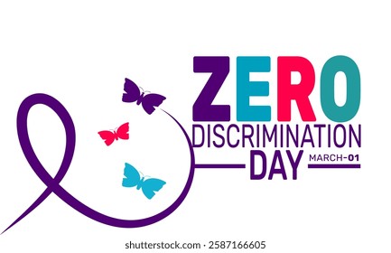 zero discrimination day is Celebrated in March. This holiday-themed design is perfect for backgrounds, banners, greeting cards, posters with text inscription, Classic social media posts.