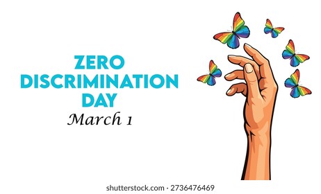 ZERO DISCRIMINATION DAY DESIGN ILLUSTRATION. Suitable for use as a design with the theme of equality and peace.