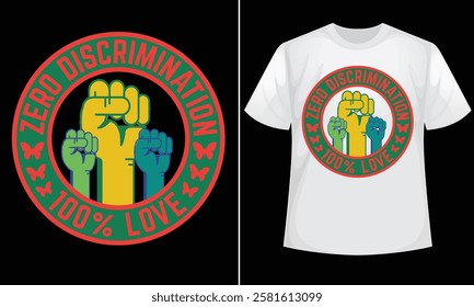 Zero Discrimination Day design for t-shirt, bags, mugs, stickers, banner, poster, icon, logo etc. 