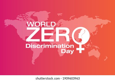 Diseño del Día de la Discriminación Cero.Diseño creativo del Día de la Discriminación Cero.1 Día de la discriminación de marcha.vector