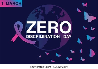 Diseño del Día de la Discriminación Cero.Diseño creativo del Día de la Discriminación Cero.1 Día de la discriminación de marcha.vector