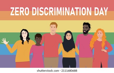 Zero Discrimination Day. Equal rights. Vector illustration