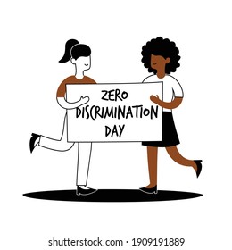 Zero Discrimination Day. Hand drawn Vector Illustration Doodle Style