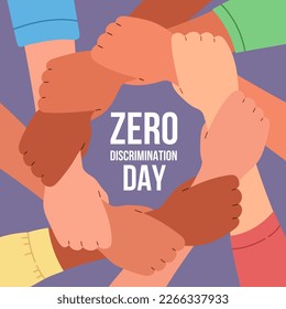 Zero Discrimination Day. March 1. Holiday concept. Template for background, banner, card, poster with text inscription