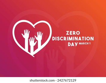 Zero Discrimination Day. March 1. Gradient background. Eps 10.