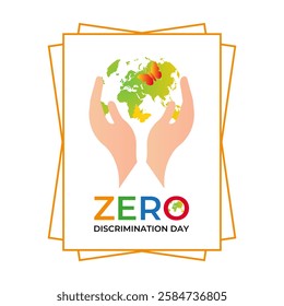 Zero Discrimination Day is observed annually on March 1st to promote equality, inclusion, and the right of everyone to live a full and productive life. Hands and  Multicolored rainbow butterflies fly.