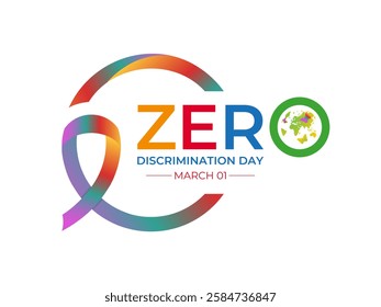 Zero Discrimination Day is observed annually on March 1st to promote equality, inclusion, and the right of everyone to live a full and productive life. Hands and  Multicolored rainbow butterflies fly.